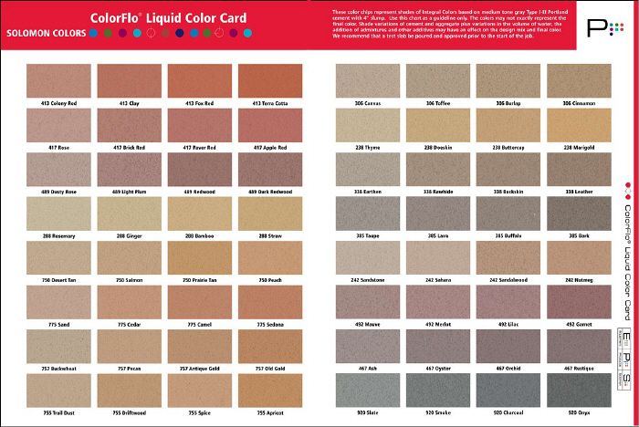 Solomon Color Concrete Chart 